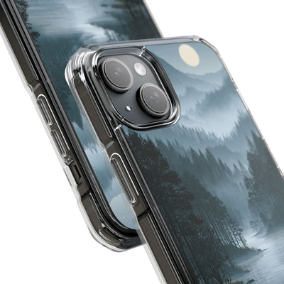 Silent Nordic Fjord · Clear Impact Magnetic Phone Case for iPhone · Blue