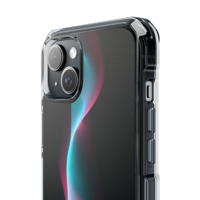 Neon Pixel Flow · Clear Impact Magnetic Phone Case for iPhone · Black