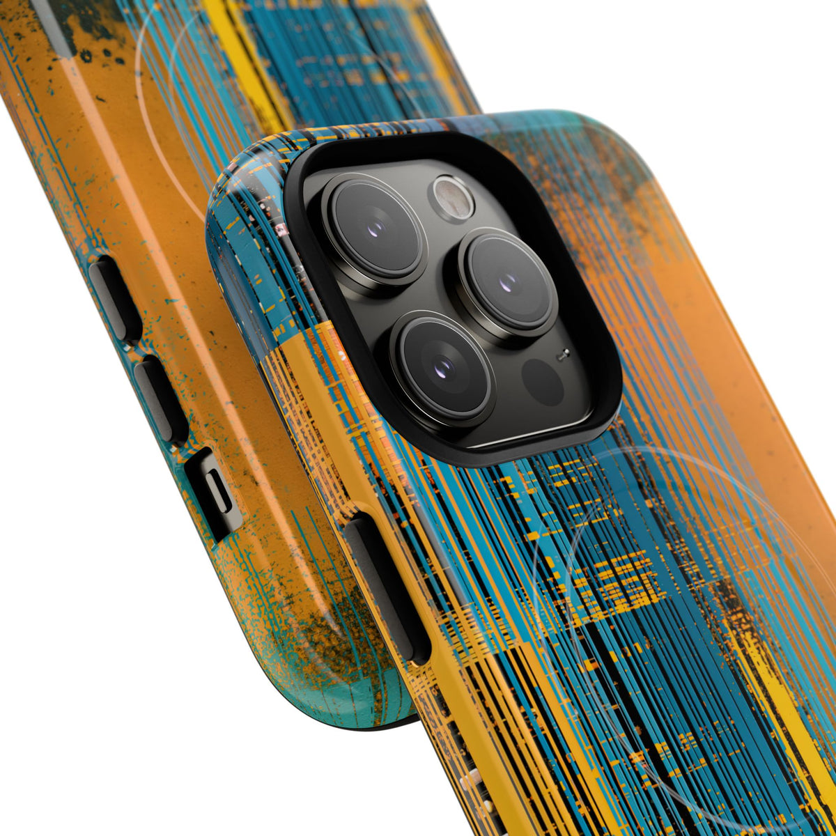 Cyber Glitch Stream · Tough 2.0 Magnetic Phone Case for iPhone · Teal