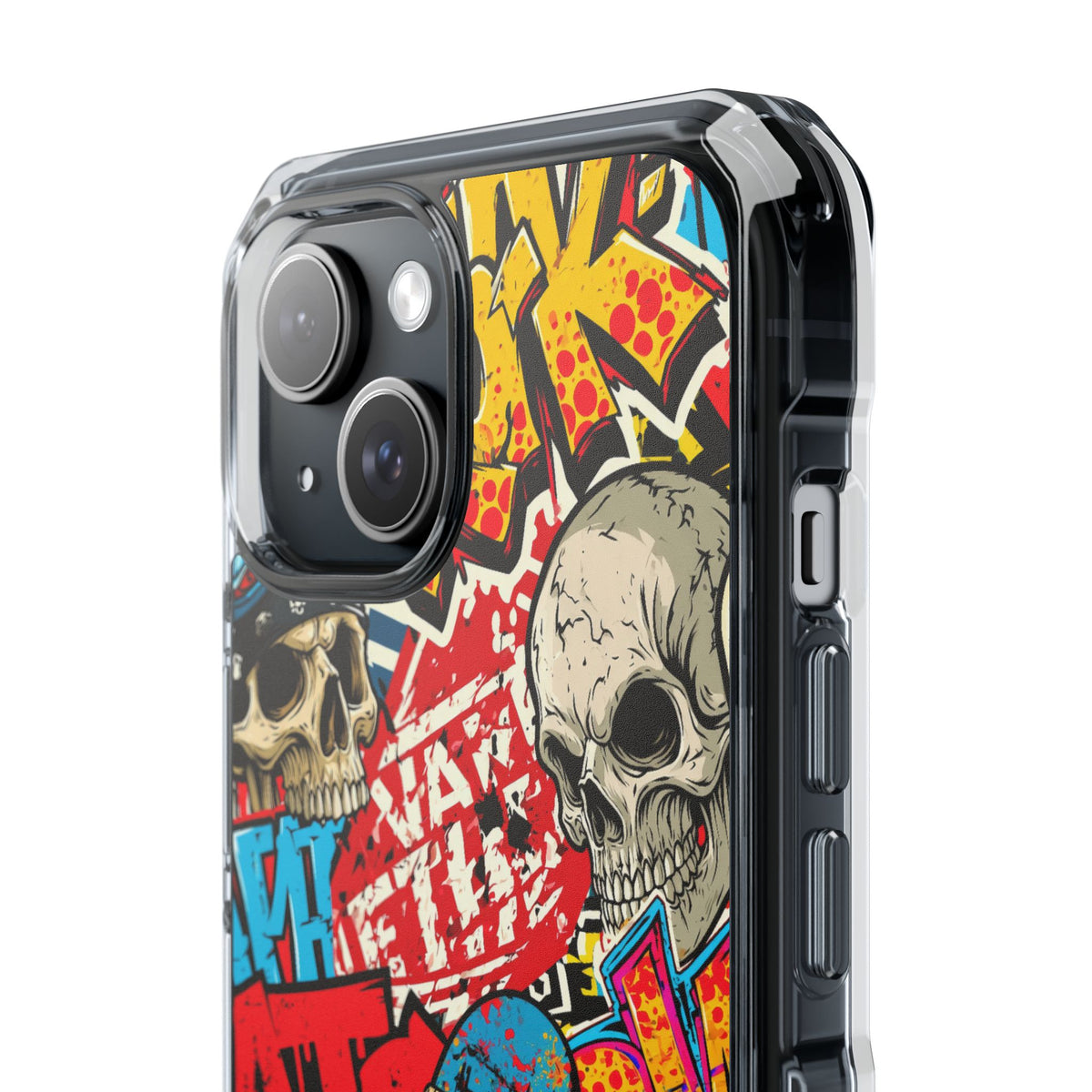 Skate Skull Riot · Clear Impact Magnetic Phone Case for iPhone · Red