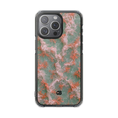 Coral Pixel Matrix · Clear Impact Magnetic Phone Case for iPhone · Green