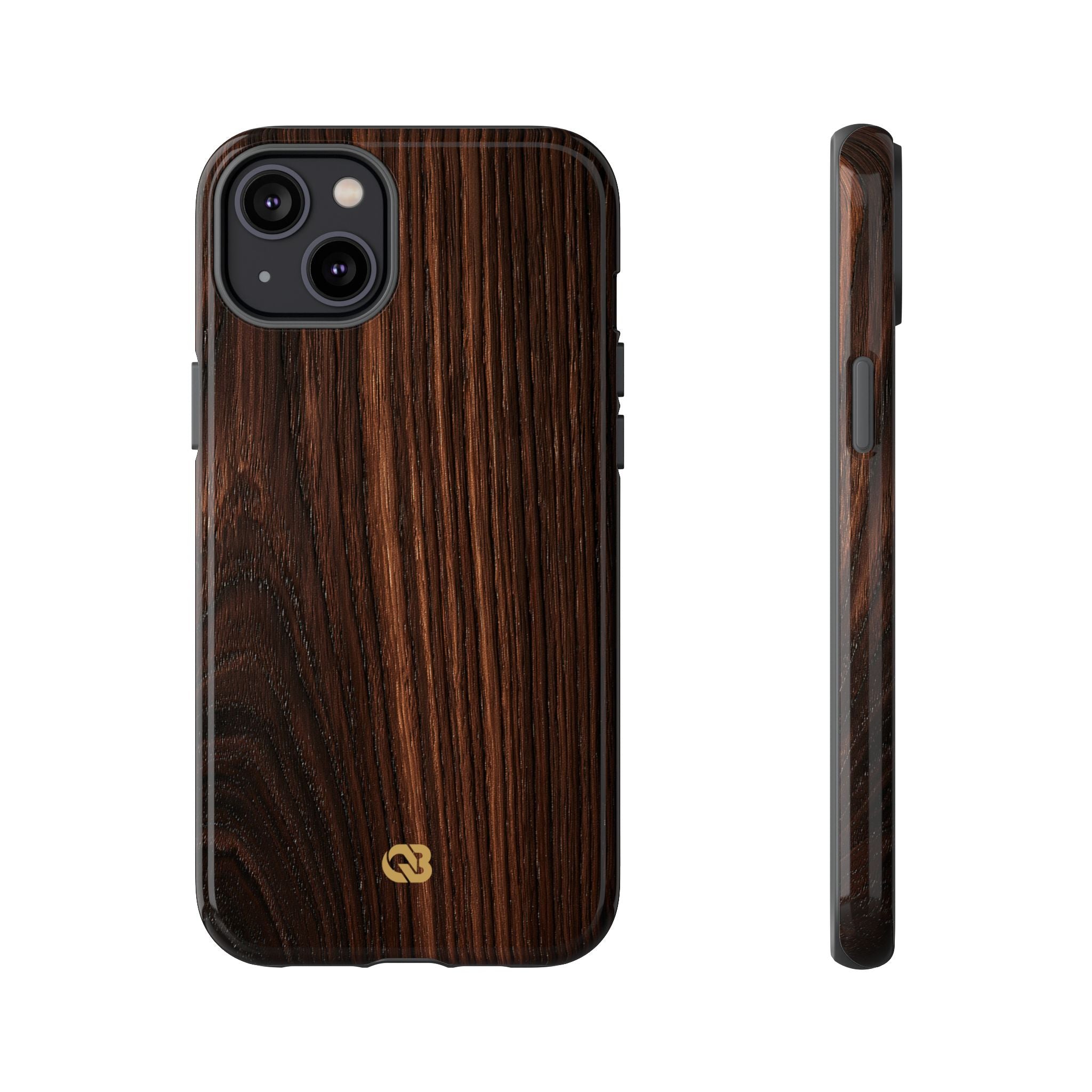 Brown Tough Phone Case for iPhone - Burnished Mahogany Grain
