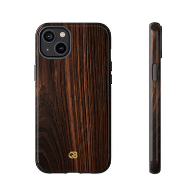 Brown Tough Phone Case for iPhone - Burnished Mahogany Grain