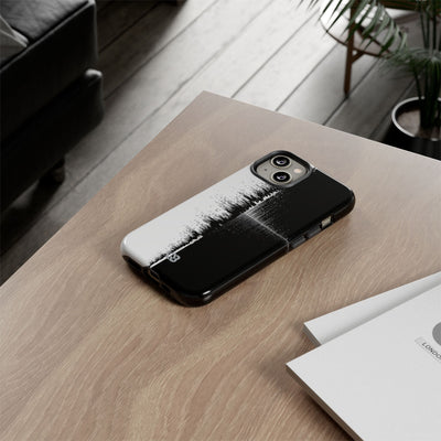 Black Tough Phone Case for iPhone - Static Signal Split
