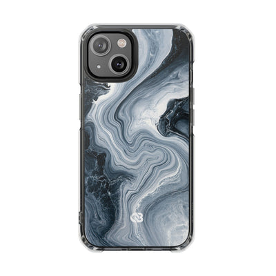 Suminagashi Ink Flow · Clear Impact Magnetic Phone Case for iPhone · Grey