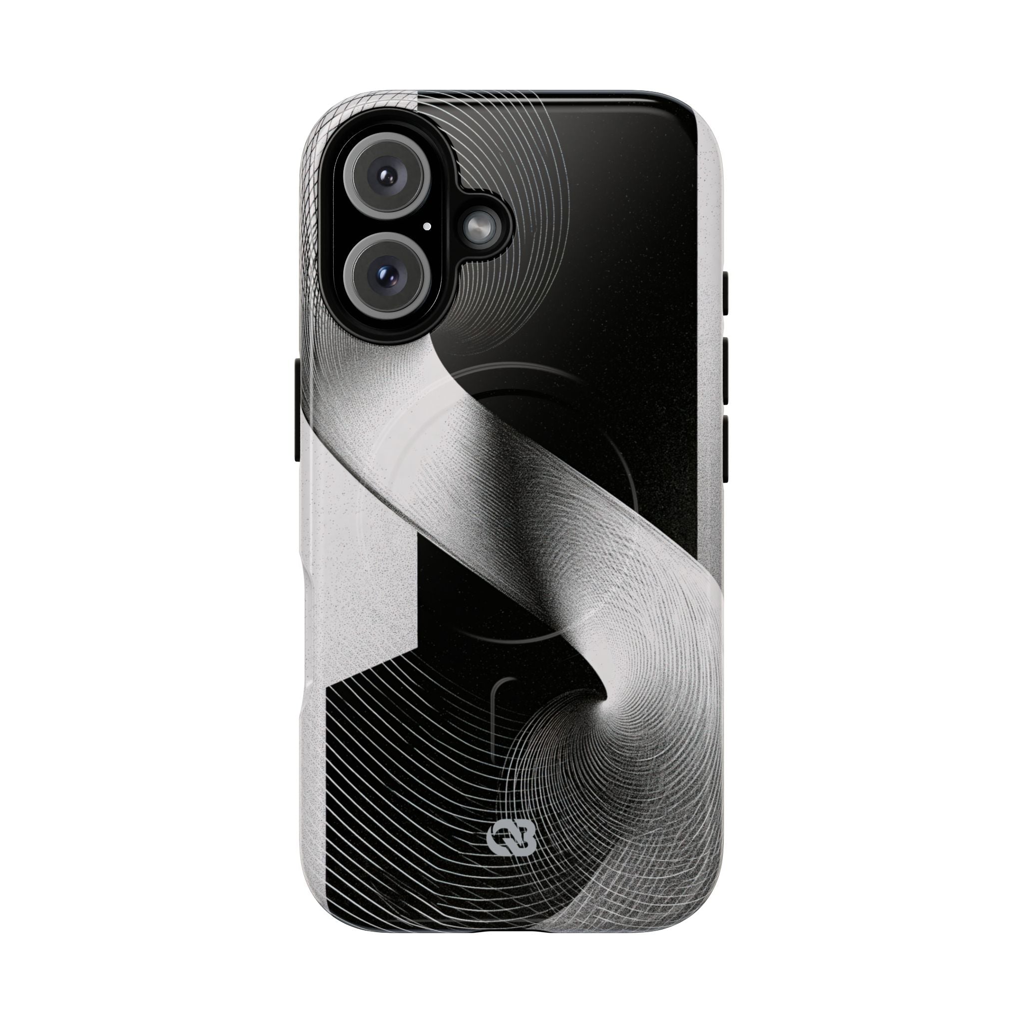 Grey Tough 2.0 Magsafe Phone Case for iPhone - Obsidian Moiré Wave