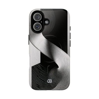 Grey Tough 2.0 Magsafe Phone Case for iPhone - Obsidian Moiré Wave