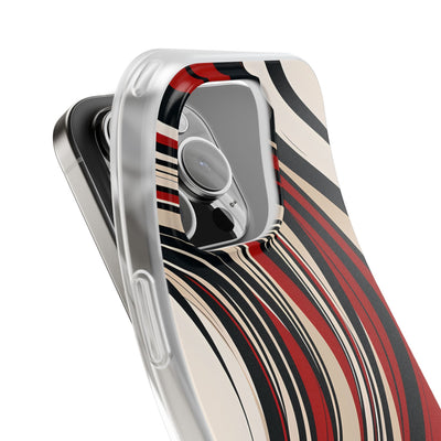 Crimson Flow Waves · Soft Phone Case for iPhone