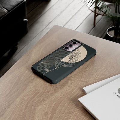 Black Tough Phone Case for Samsung - Obsidian Sand Willow