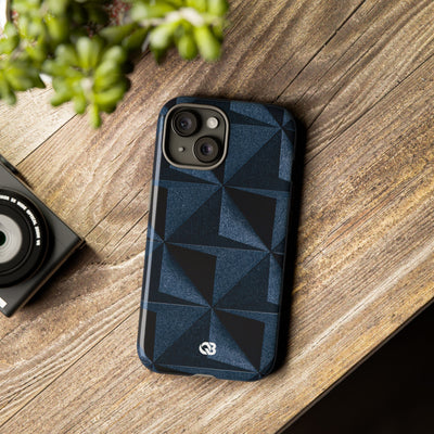 Blue Tough Phone Case for iPhone - Indigo Basalt Facets