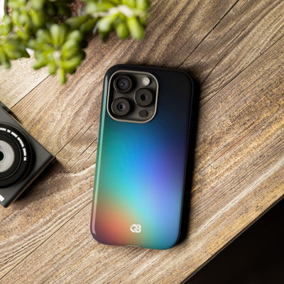 Black Tough Phone Case for iPhone - Electric Prism Grain