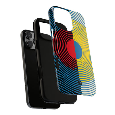 Blue Tough Phone Case for iPhone - Primary Circuit Orbit