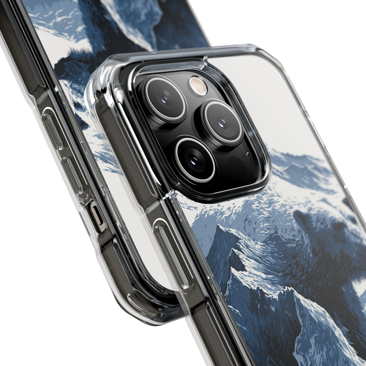 Fjord Summit Bear · Clear Impact Magnetic Phone Case for iPhone · Blue