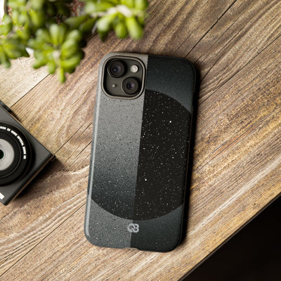 Black Tough Phone Case for iPhone - Lunar Static Orbit