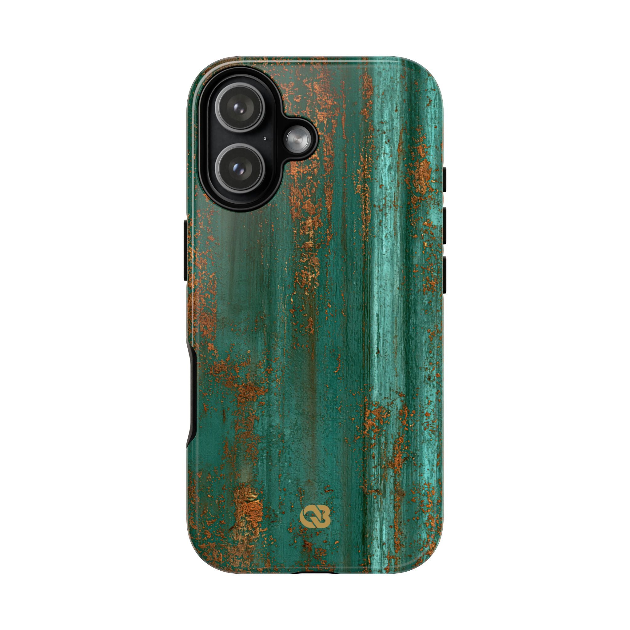 Teal Tough Phone Case for iPhone - Verdigris Copper Siding