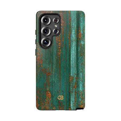 Teal Tough Phone Case for Samsung - Verdigris Copper Siding