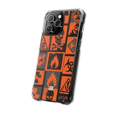 Urban Hazard · Clear Impact Magnetic Phone Case for iPhone · Orange