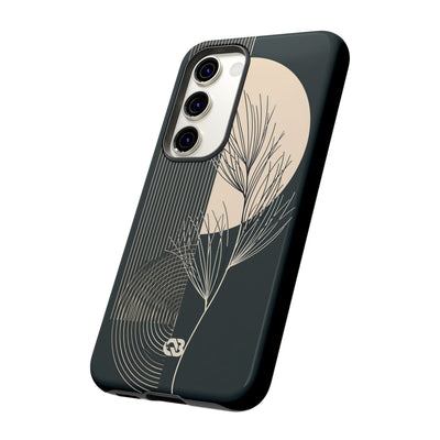 Black Tough Phone Case for Samsung - Obsidian Sand Willow