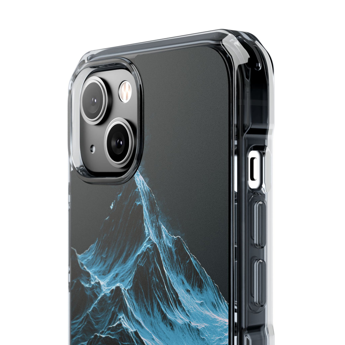 Nordic Frost Peak · Clear Impact Magnetic Phone Case for iPhone · Blue