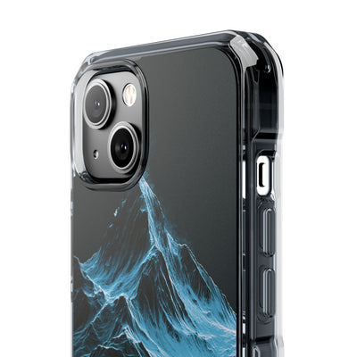 Nordic Frost Peak · Clear Impact Magnetic Phone Case for iPhone · Blue
