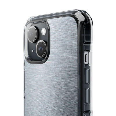 Brushed Aluminum · Clear Impact Magnetic Phone Case for iPhone ·  Silver