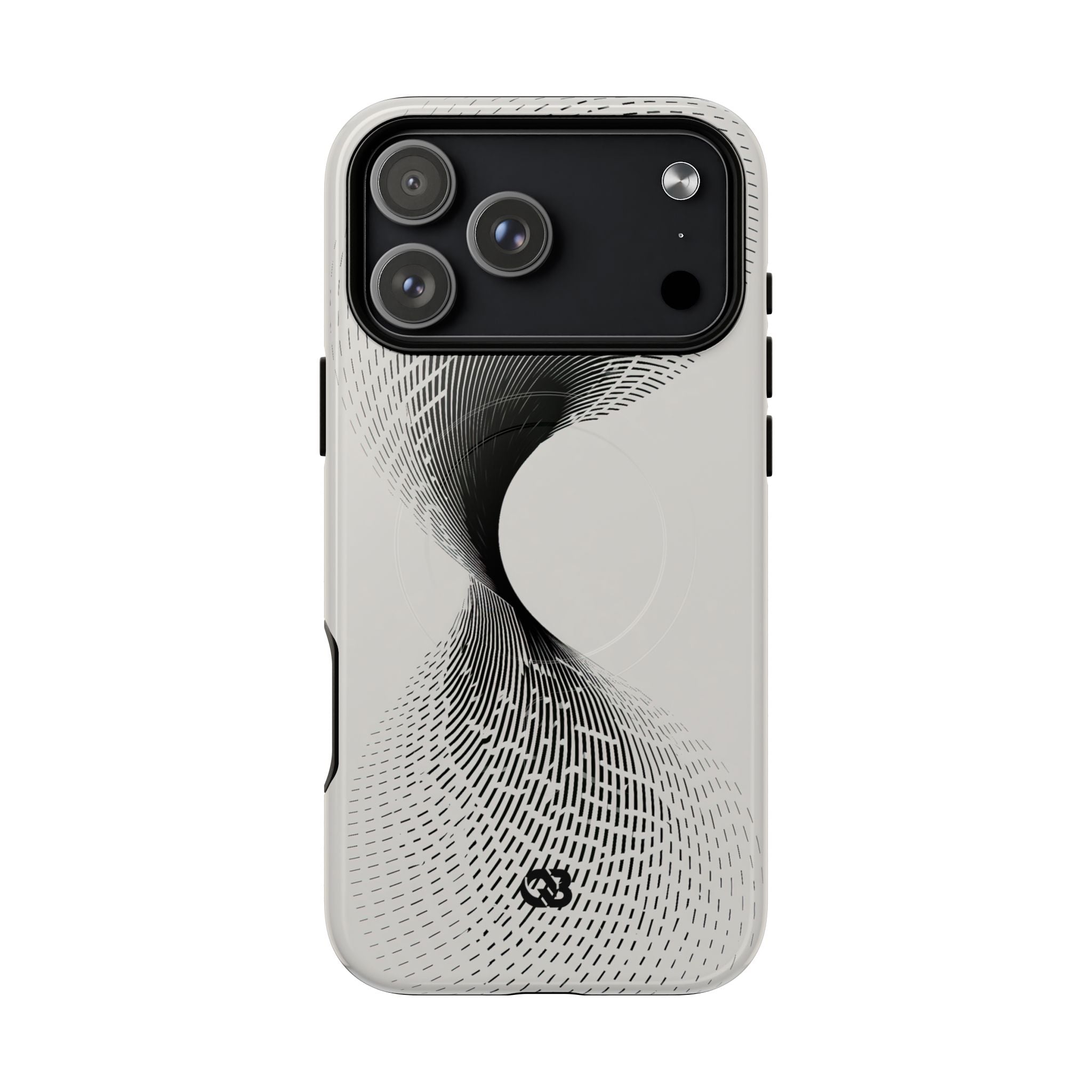 White Tough 2.0 Magsafe Phone Case for iPhone - Linear Torsion Grid