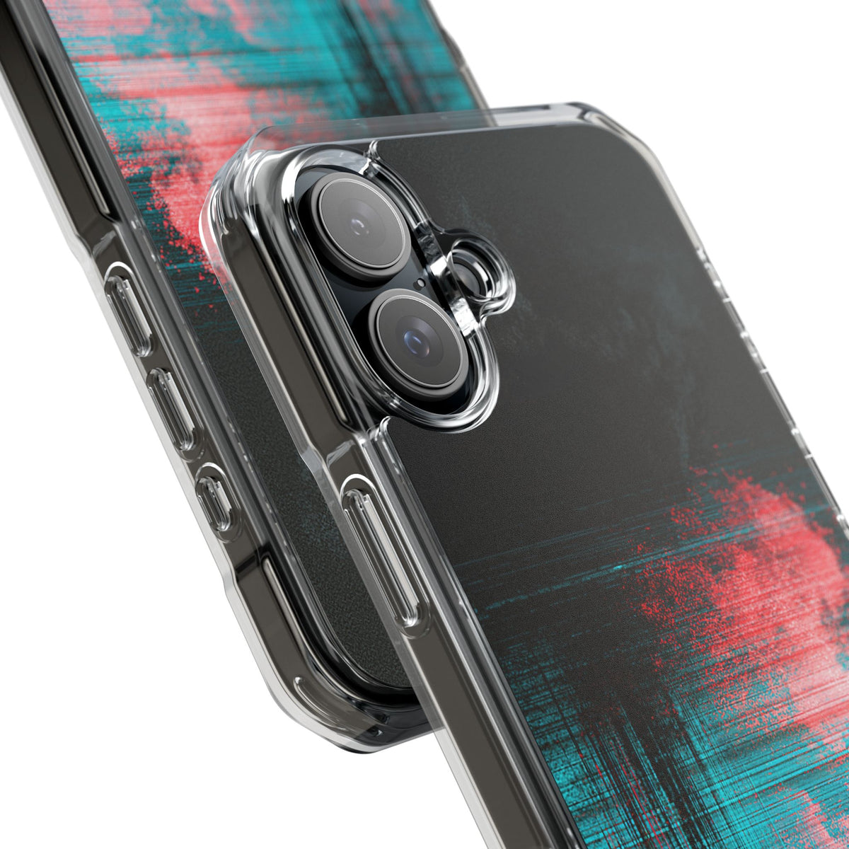 Digital Signal Drift · Clear Impact Magnetic Phone Case for iPhone · Black