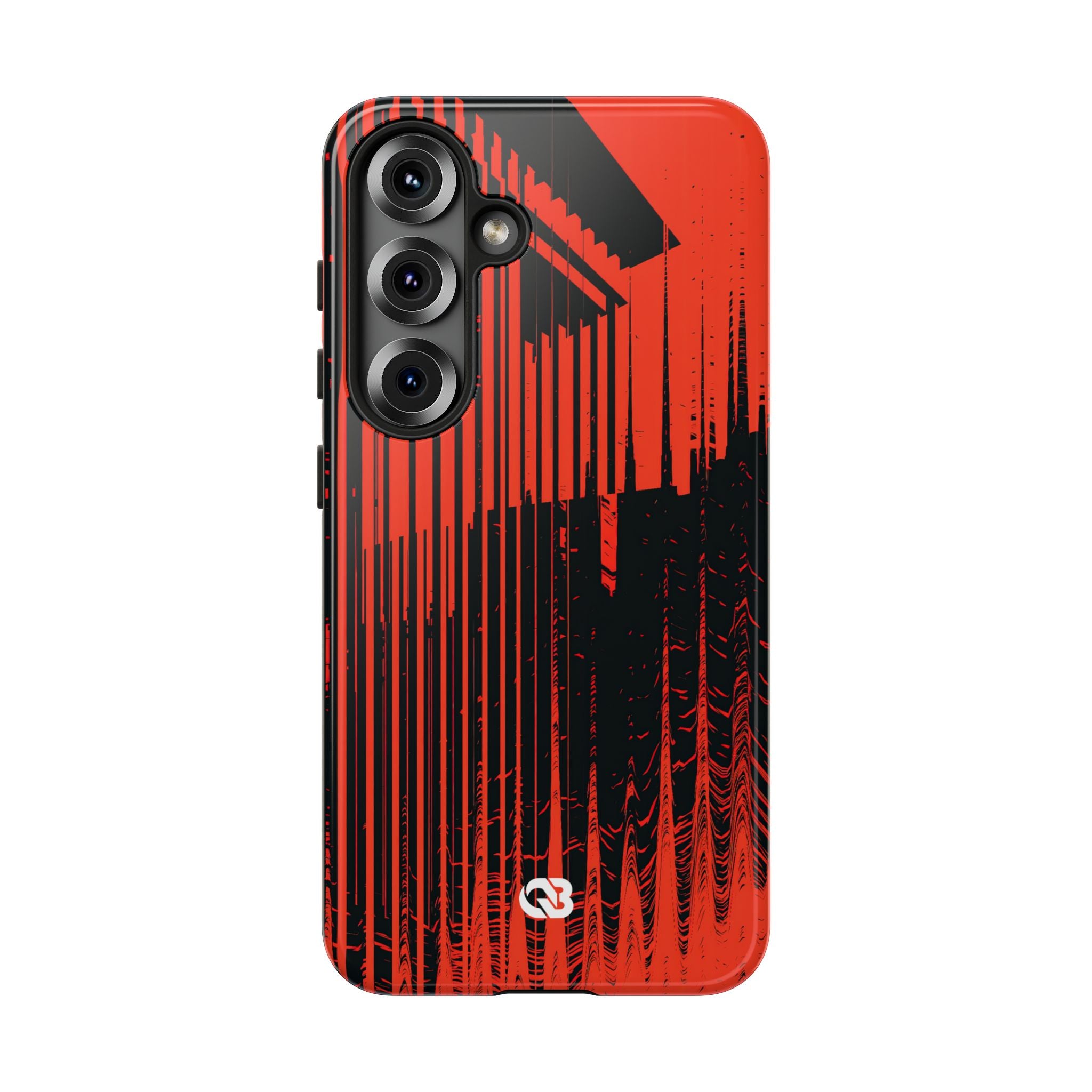 Red Tough Phone Case for Samsung - Crimson Brutalist Distortion