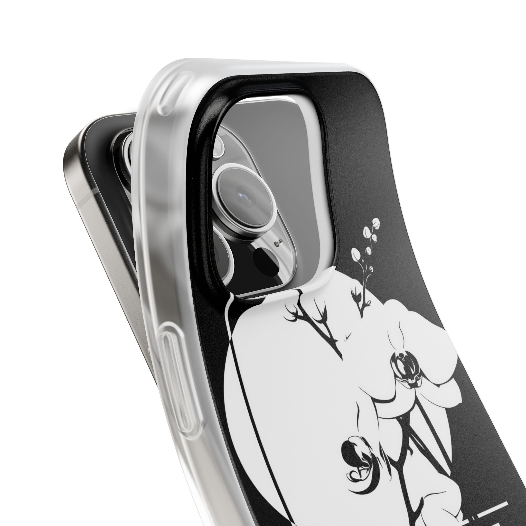 Black Lite Phone Case for iPhone - Lunar Orchid Grid