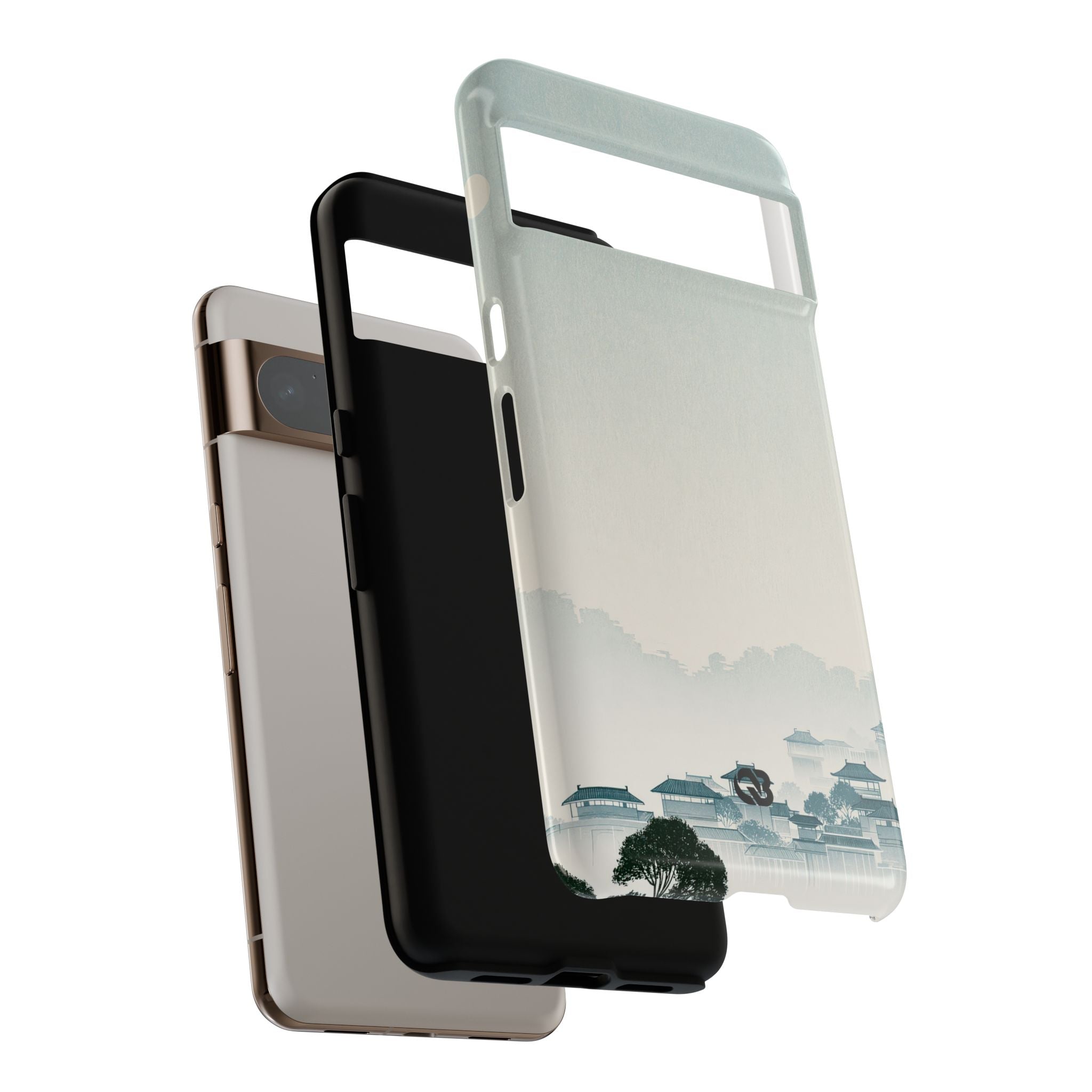 Blue Tough Phone Case for Google Pixel - Mist Valley Pagoda