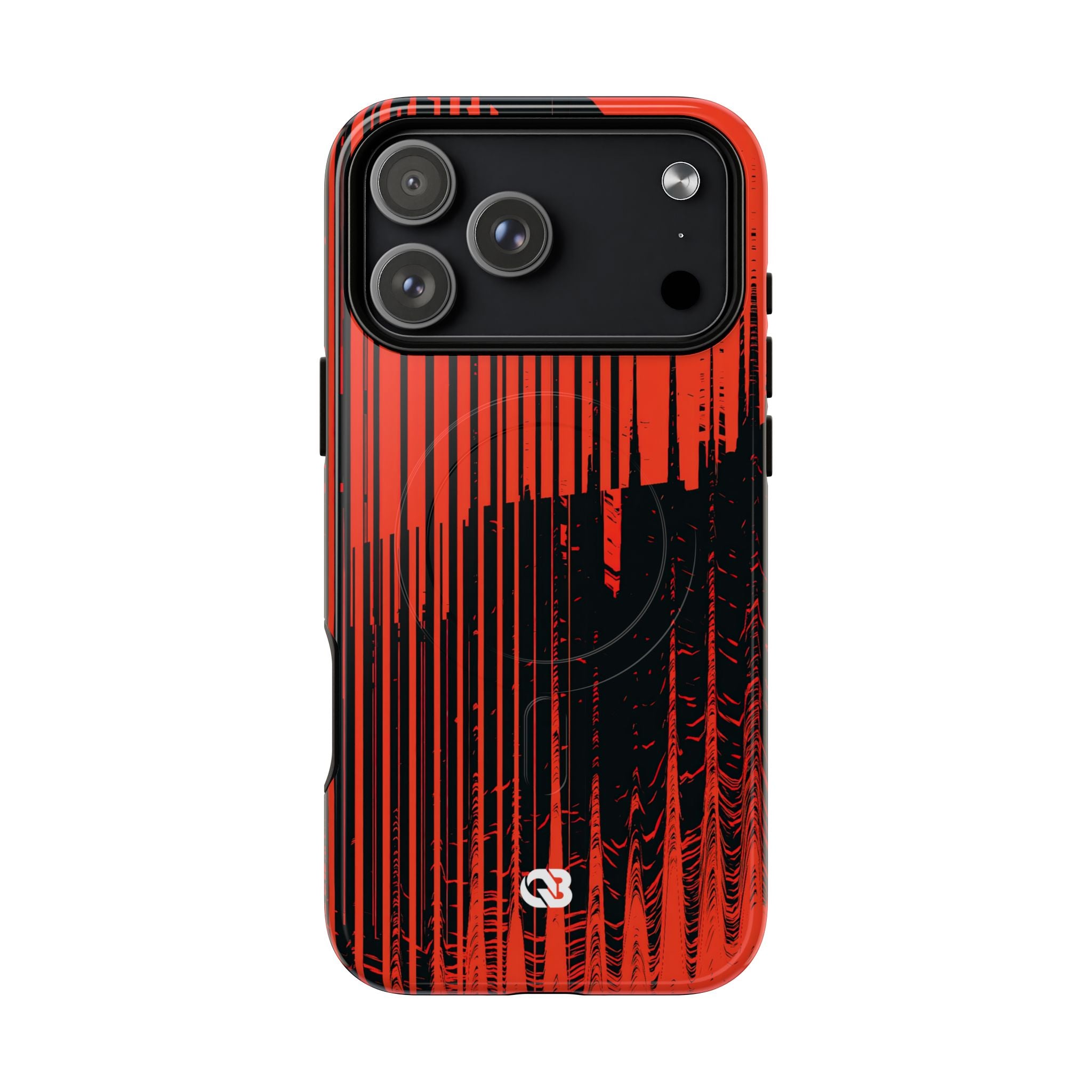 Red Tough 2.0 Magsafe Phone Case for iPhone - Crimson Brutalist Distortion
