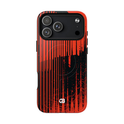 Red Tough 2.0 Magsafe Phone Case for iPhone - Crimson Brutalist Distortion