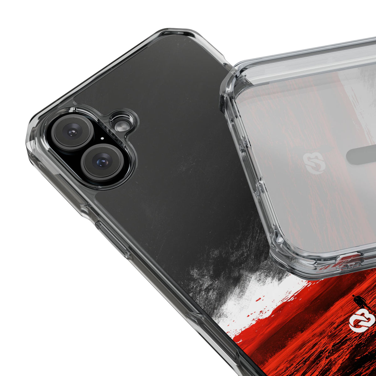 Crimson Void · Clear Impact Magnetic Phone Case for iPhone ·  Black