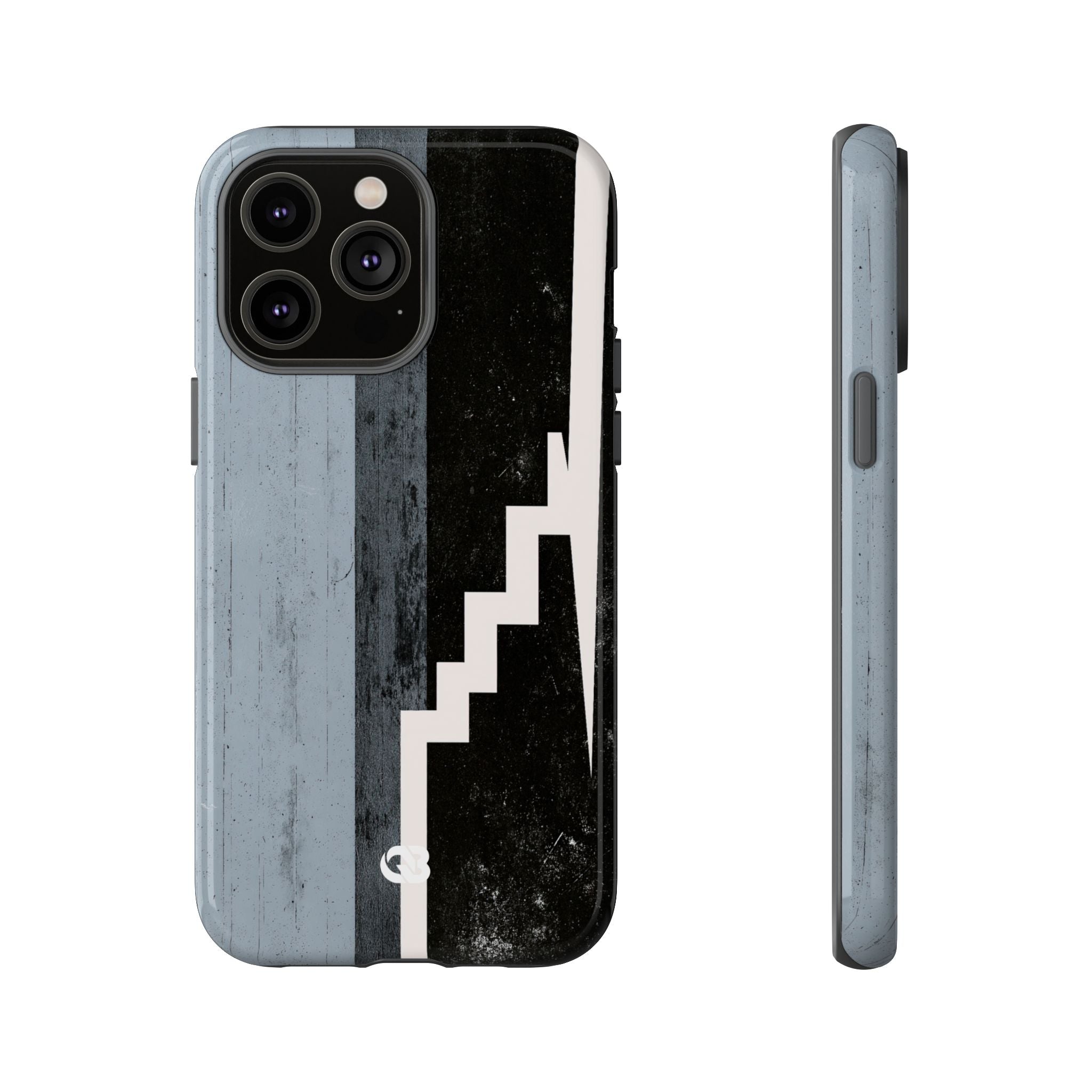 Grey Tough Phone Case for iPhone - Industrial Concrete Void