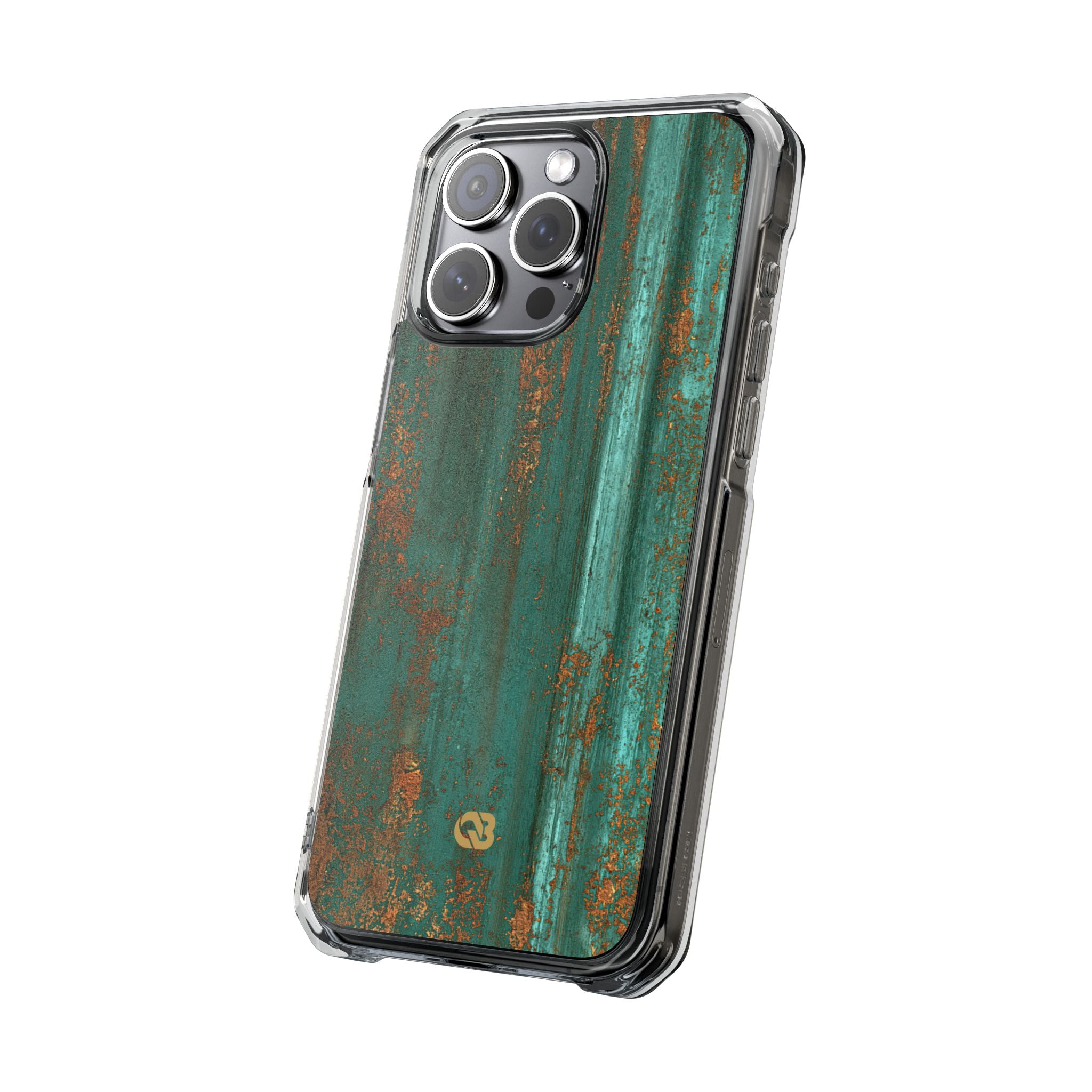 Teal Impact MagSafe Phone Case for iPhone - Verdigris Copper Siding