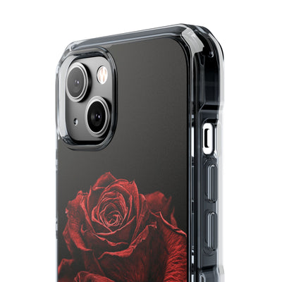 Crimson Noir Rose · Clear Impact Magnetic Phone Case for iPhone ·  Black