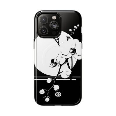Black Tough 2.0 Magsafe Phone Case for iPhone - Lunar Orchid Grid