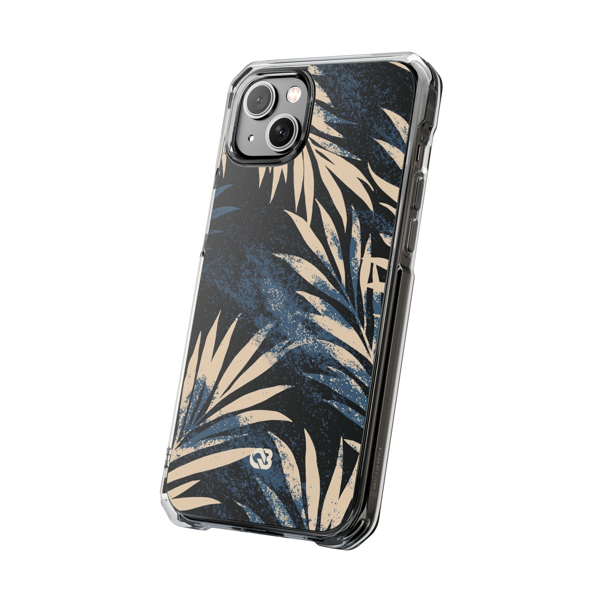 Blue Impact MagSafe Phone Case for iPhone - Midnight Indigo Palm