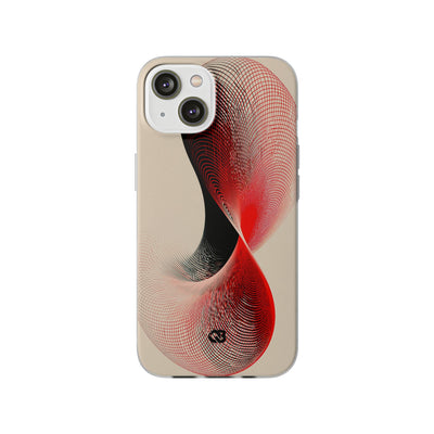 Red Lite Phone Case for iPhone - Crimson Grid Vortex