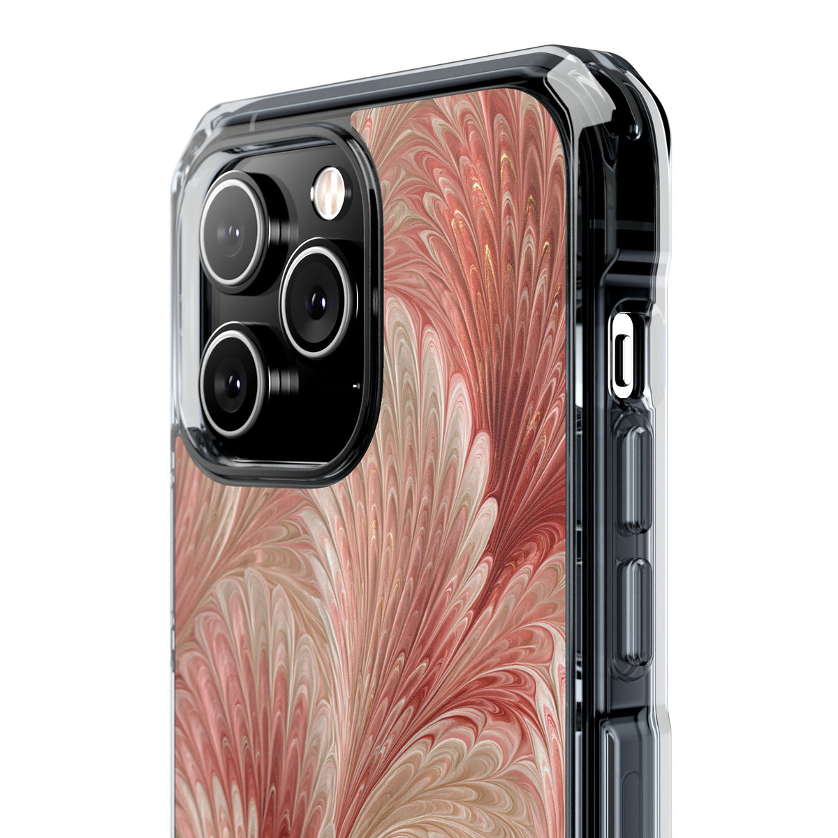 Blush Petal Plume · Clear Impact Magnetic Phone Case for iPhone · Pink