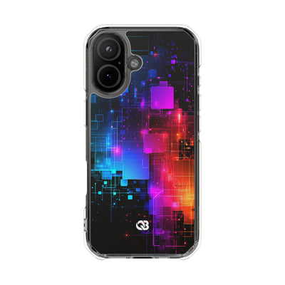 Spectral Circuit Grid · Clear Impact Magnetic Phone Case for iPhone · Black