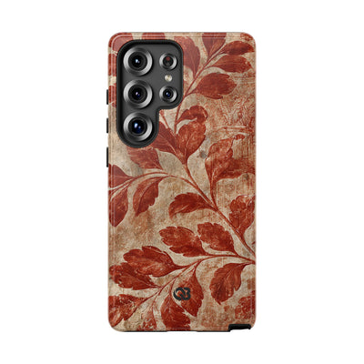 Terracotta Botanical Fresco · Tough Phone Case for Samsung · Red