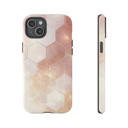 Honeycomb Glow iPhone 15 Plus Skal - Tough