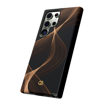 Brown Tough Phone Case for Samsung - Copper Silk Wave