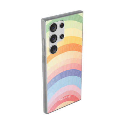 Pastel Rainbow Bands Samsung S23 Ultra Case - Soft