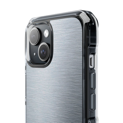 Silver Impact MagSafe Phone Case for iPhone - Satin Chrome Grain