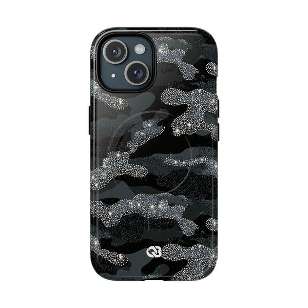Glitter Shadow Camo · Tough 2.0 Magnetic Phone Case for iPhone · Black