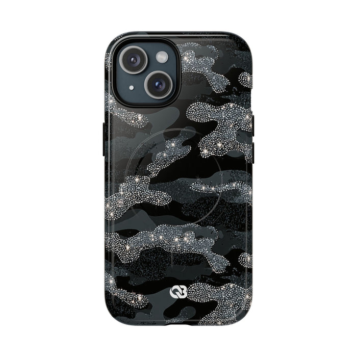 Glitter Shadow Camo · Tough 2.0 Magnetic Phone Case for iPhone · Black