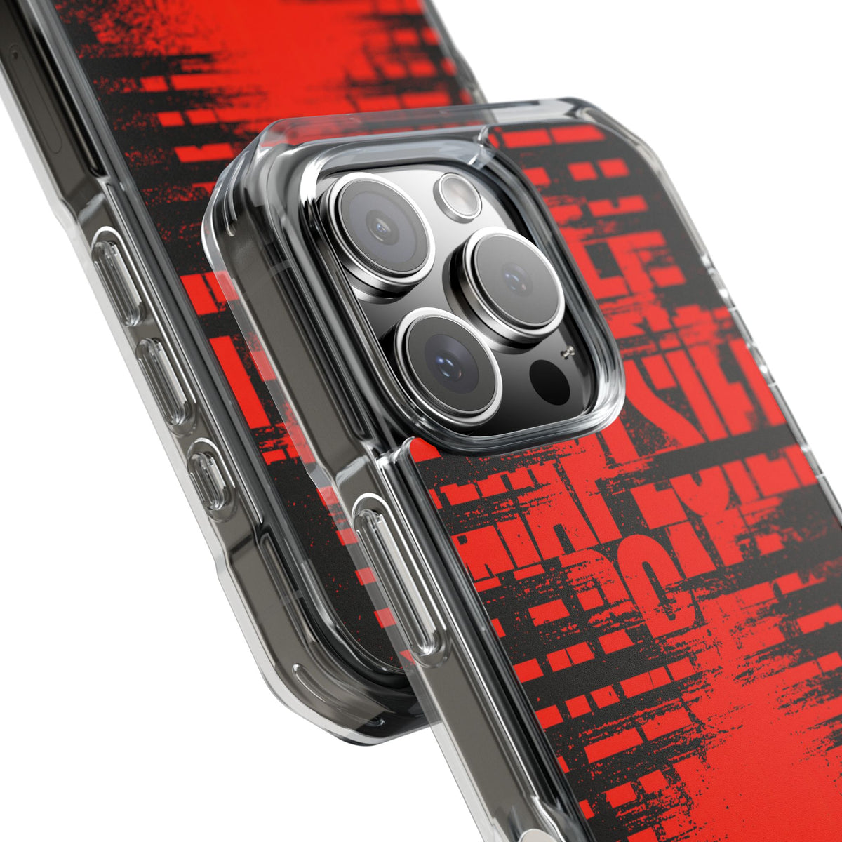 Crimson Redaction · Clear Impact Magnetic Phone Case for iPhone ·  Black