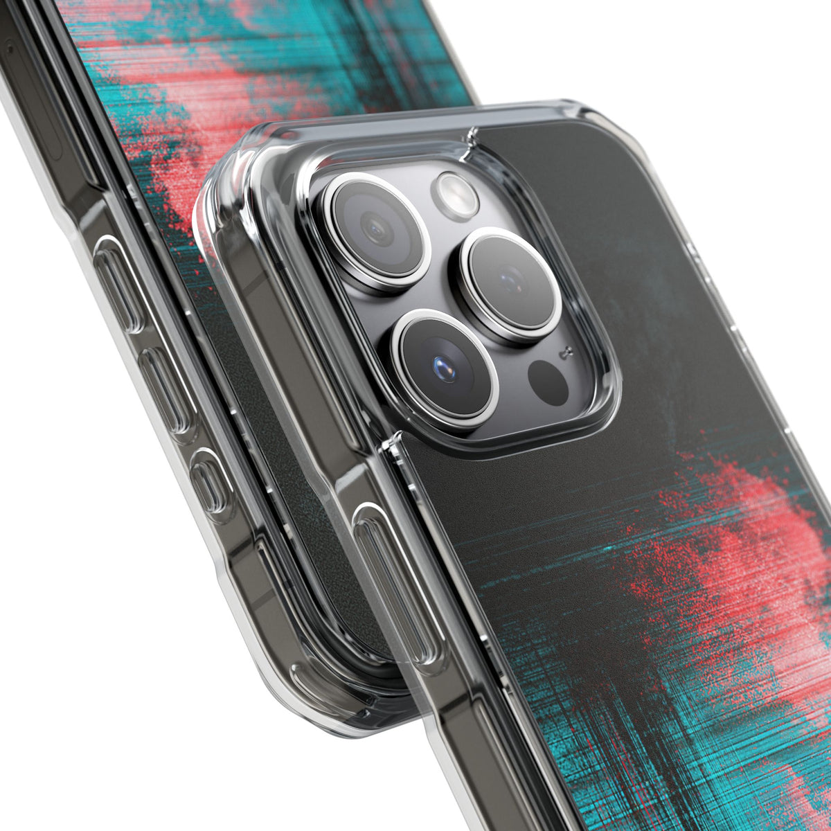 Digital Signal Drift · Clear Impact Magnetic Phone Case for iPhone · Black